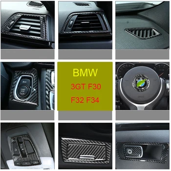 Carbon Fiber Farba Konzoly CD Panel Dekorácie Rám, Kryt Výbava Nálepka Pre BMW 3 4 Série 3GT F30 F32 F34 Interiérové Doplnky