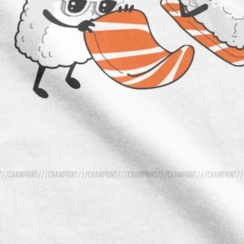 Pánske Sushi Slnko, T Košele Potravín Roztomilý Japonsko Kawaii Wasabi Sashimi Ryža Cartoon Nigiri Bavlna Krátky Rukáv Tees Darček T-Shirts