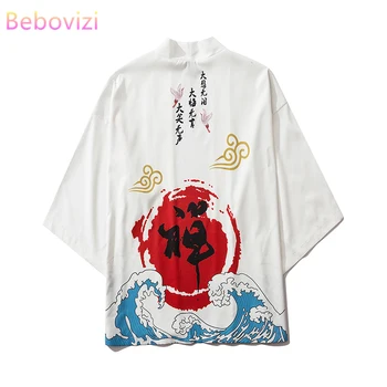 2020 Harajuku Japonskej Módy Kimono Mužov a Žien Cardigan Košele, Blúzky, Haori Obi Ázijské Oblečenie Samuraj Muž