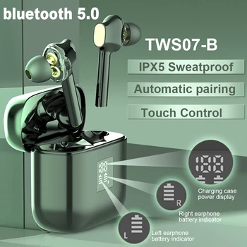 TWS07 Bluetooth Slúchadlá Bezdrôtové Slúchadlá TWS Nepremokavé Stereo HIFI Super Bass Šport Herné Headset Slúchadiel Pre Iphone Xiao