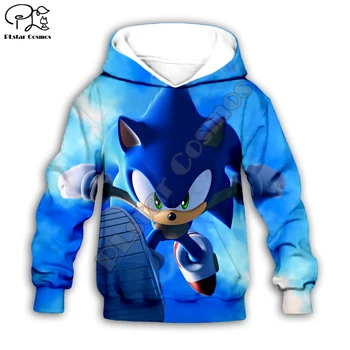 Rodina košele Anime Super Sonic 3d Deti Hoodies na zips kabát Dlhý Rukáv Pulóver Cartoon Mikina nastaviť oblek s Kapucňou/nohavice