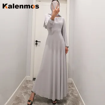 Moslimské Dlho, Hidžáb Oblečenie Žien Kaftan Abaya Šifón Ramadánu Islamskej Turecko Musulman Strany Vestidos Kaftane Dubaj Arabských Župan Jilbab