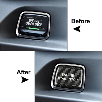 Pre Chevrolet Camaro 2016-2018 Auto Uhlíkových Vlákien Engine Start Stop Tlačidlo Krytu Keyless Dekorácie, Nálepky Červená/Čierna