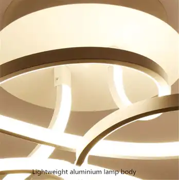 Moderné LED Lustre Svietidlá pre Obývacej Izby, Spálne, Kuchyne Domov S Diaľkovým ovládaním Čierny Lesk Stropné Lampy