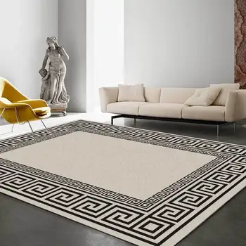Jednoduché geometrické čierna a biela kúpeľňa obývacia izba gauč spálňa posteli koberec podlahy v kuchyni mat balkón práčka koberce