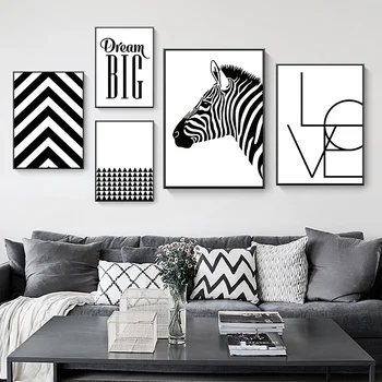 Abstrakt Minimalistický čiernobiele Výtlačky Plátno Potlače Obrazy POP Múr Umenia Plagátu Obrázky pre Obývacia Izba Domova