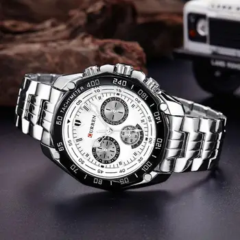 Módne, Luxusné Značky hodiniek Muž quartz plný nehrdzavejúcej ocele Sledovať Bežné Vojenské Športové Mužov Šaty Náramkové hodinky Gentleman podnikania