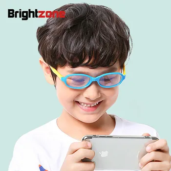 Brightzone 2018 Nový Chlapec Dievča Anti Modré Svetlo Herný Počítač Okuliare Deti Silica Gel Sklo Módne Rám Okuliare Najlepšie Tmall