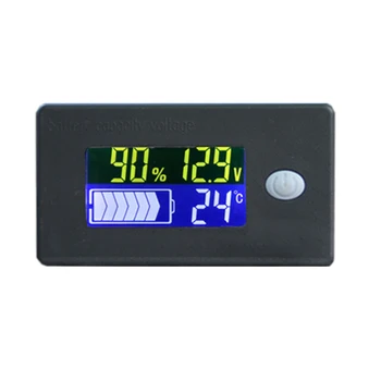12V 24V 36V 48V Olovené Batérie Kapacity Ukazovateľ Displeja LCD Voltmeter Merač Teploty Tester Olovené batérie