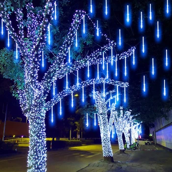 30 cm/50 cm LED meteorický dážď Garland Dovolenku Pásy Svetlo Vonkajšie Nepremokavé Rozprávkových Svetiel Na Záhradnej Ulici, Vianočné Dekorácie
