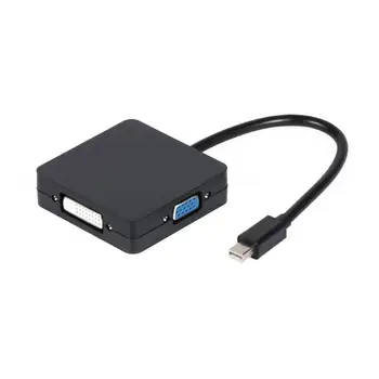 3 V 1 Mini Display Port DP Thunderbolt DVI VGA HDMI Kábel Adaptéra Pre Microsoft surface pro 1 2 3 4 MacBook Čierna/Biela GT