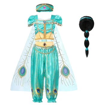 Deti Dievča Jasmin Princezná Šaty Aladdin je svetlo Cosplay Kostým Detský Halloween Vianoce Maškarný nastaviť Dievčatá Úlohu Kostýmy