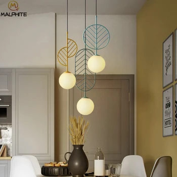Nordic závesné svietidlá jednoduchý moderný prívesok svetlá Kaviareň reštaurácia prívesok lampy macarons listy deco svietidlá