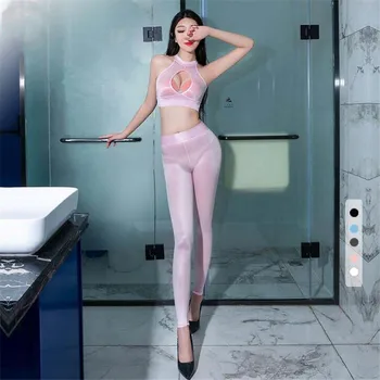 Legíny ženy 2020 nové sexy farbou Ultra-tenké Mastná Transparentné Výrez krásne ropa de mujer leggins nohavice pól tanec fetish