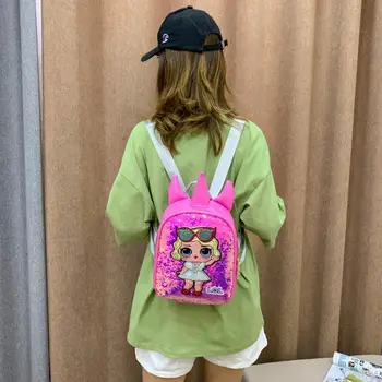 LOL prekvapenie bábika PU fashion flitrami roztomilý Kreslený batoh osobnosti prekvapenie bábika deti taška Pre deti Narodeninám