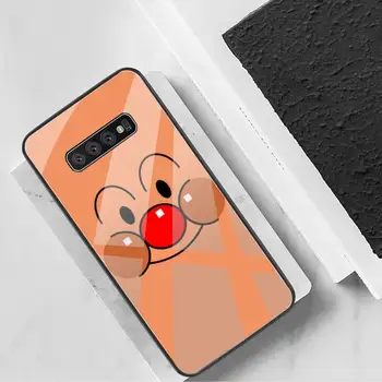 Karikatúra roztomilý Anpanman Telefón Prípade Tvrdeného Skla Pre Samsung S20 Plus S7 S8 S9 S10 Plus Poznámka 8 9 10 Plus