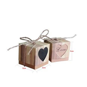 10pcs v Tvare Srdca Kraft Papier Candy Boxy Cestovné Klasický Motív Elegantný Štýl Darčeka Svadby, Narodeniny, Výročia Prospech Boxy