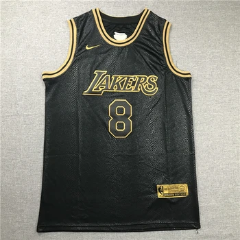 NBA pánske Los Angeles Lakers #8 #24 Kobe Bryant Basketbalové Dresy Black Mamba Čierna Golden Edition