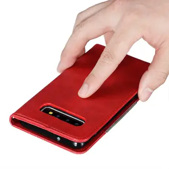 S8 S9 S10E Plus S7 Okraji Kožené Peňaženky, puzdrá Pre Samsung Galaxy Note 8 9 10 Kryty Telefónu S Magnetom Držiteľa Karty Flip Stojan Tašky