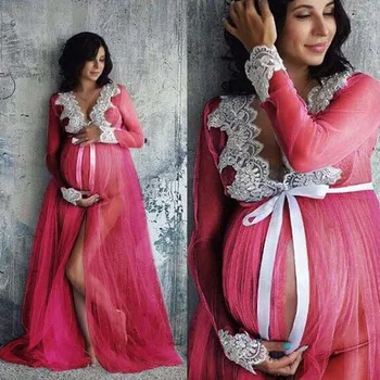 2018 lete materskej tehotné čipky šaty fotografie rekvizity maxi Materskej Šaty Fantázie snímania foto tehotné šaty Plus veľkosť