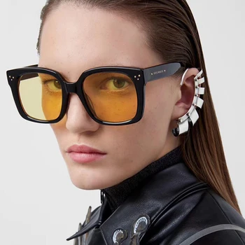 2020 Nové Luxusné Námestie Slnečné Okuliare Ženy Značky Dizajnér Retro Zrkadlo Módne Slnečné Okuliare Retro Odtiene Lunette De Soleil Femme