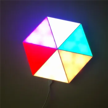 RGB Farebný Trojuholník Quantum lampa LED Lampa Modulárny Citlivé na Dotyk Osvetlenie Šesťhranné Nočné Osvetlenie, Diaľkové Šesťhranné Quantum