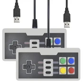 2 KS 4 Tlačidlo Retro USB PC Ovládači Klasické Káblové Hra Joypad Rukoväť Ovládač pre Nintendo NES Klasická Hra