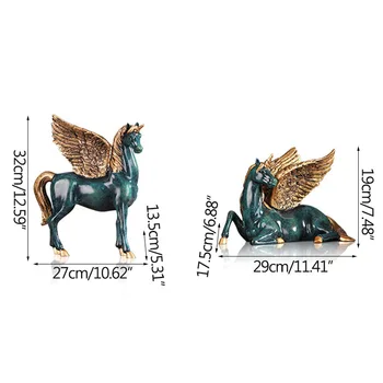 Nordic Elegantné Pegasus Jednorožec Socha Domáce Dekorácie Príslušenstvo Retro Moderného Umenia Zvierat Socha Izba Plavidlá Figúrka Darček