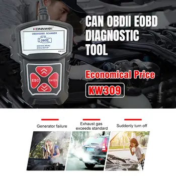 KONNWEI KW309 OBDII Auto Auto Diagnostický Scanner Tool OBDII/2 Kód Reader EOBD Skenovanie Stroj 7 Jazykoch Auto OBDII Skener
