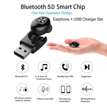 TWS 5.0 Bluetooth Stereo Slúchadlá Bezdrôtové HIFI Zvuk Športové Slúchadlá, Handsfree Bluetooth Headphons USB Slúchadlá