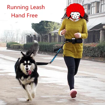 Hands Free Psa na Vodítku Beh, Jogging 1.9-2.5 M Dlhé Elastické Nastaviteľné Pes viesť Lano S Pás Taška Pes, Mačka Šport bedrový Pás
