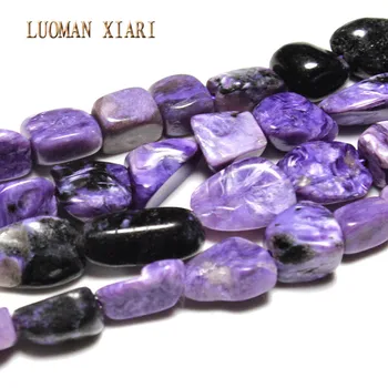 Veľkoobchod Štrku Tvar Nepravidelného 6-9 mm Charoite Prírodné Purple Stone Korálky Pre Šperky, Takže DIY Náramok, Náhrdelník Strand 15