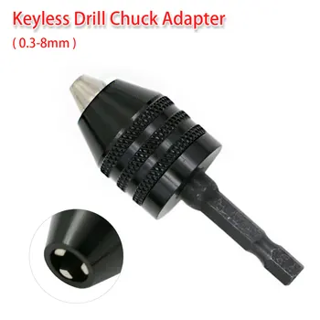 Keyless Vŕtať Chuck 0.3-8 mm Skrutkovač Vplyv Ovládač, Adaptér Hex Stopkou Vrták Brúska Converter Elektrický Mlynček/ Nechty Stroj