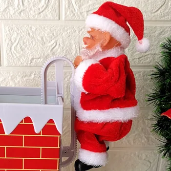 Roztomilý Elektrické Santa Claus Hračky Santa Lezenie Rebríky Hračky Santa Koni Elk Hračky, Vianočné Darčeky Pre Deti