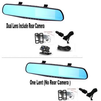 4.3 INCH Auta DVR Duálny Objektív Auto Kamera 1080P Video Rekordér Spätné Zrkadlo S Zozadu DVR Dash cam Auto Registrator