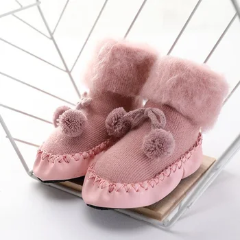 Móda nové jeseň zima plyšové trubice dieťa, batoľa ponožky teplé mäkké spodnej časti protišmykové ponožky