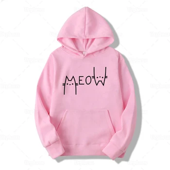 Roztomilý Mňau Mačka Hoodies Vtipné Mačku Mama Hoodies Sweatershirt