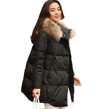 Nové Zimné Kapucňou Ženy Teplé Dole Kabát nový Bežné Dlho Nadol Bundy Dámske Zahustiť Ženy Bavlna Vetrovka vrchné oblečenie kórejský Kabát