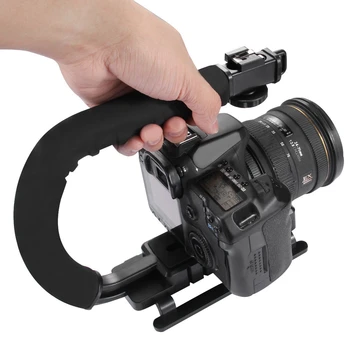 PULUZ U/C Tvarované Video Držiak Držiak na Ručné Fotoaparátu, Stabilizátor Grip pre Canon, Nikon, Sony Smartphone a Bleskové Svetlo, Monitor
