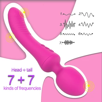 Khalesex AV Dildo Vibrátor pre Ženy Vagíny, Klitorisu G Mieste Stimulátor Duálny vibračné Motory Telo Masážneho Dospelých, Sexuálne Hračky