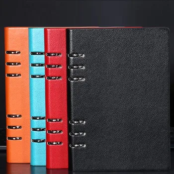 A5 Medzinárodný Štandardný Univerzálny Šesť-Jamkové Loose-Leaf Notebook Luxusnom Podniku, Emulácia Špirálová PU Kožené Denník Kniha