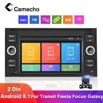 Camecho 2 Din Android 8.1 autorádia Multimediálne Video Prehrávač, GPS Navigáciu, Autoradio Pre Tranzit Fiesta Zameranie Galaxy, Kuga Mondeo