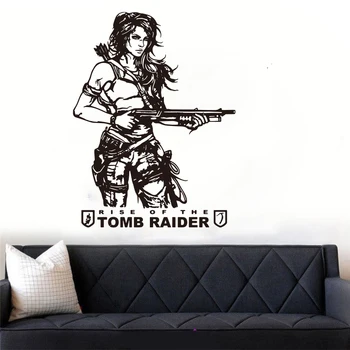 Tomb Raider domáce dekorácie samolepky na stenu obývacej izby, detskej izby v štýle art deco video hry Vinyl Stenu S141