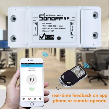 Sonoff RFR2 Smart WiFi Prepínač AC100-250V 10A Smart Home Alexa Domovská stránka Google Voice Spínač Diaľkového Modul eWeLink App