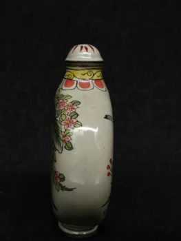 YIZHU CULTUER UMELECKÉ Zbierky Vintage umenie Čínskej Cloisonne Maľba Kvetov a Vtákov Obrázok šnupavý tabak Fľaša Dekorácie