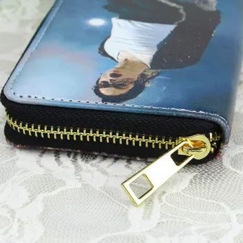 Peňaženka Na Zips Mince Kabelku Lady Kabelky Michael Jackson Vzor Moneybag Ženy Dlho Peňaženky Módne Karty Tašky Vrecká Notecase
