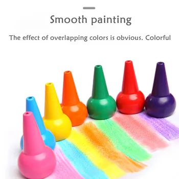 3D Prst Pastelky 12 Farieb Non-jedovaté Detí Kreslenie, Pastelky Bezpečné Farby, Pastelky Dieťa umelecké potreby Školy Grafické efekty Nové