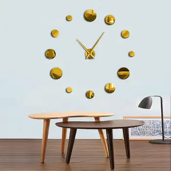 Kolo Reloj De Porovnanie Hodiny Zrkadlo Akryl Domova DIY Jednoduchý Dizajn Frameless Obrie Nástenné Hodiny, Moderné Hodinky 3d Nálepka