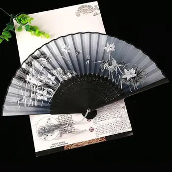 Hanfu Kostým Princezná Japonských Fanúšikov Skladacie Ventilátor Dávnych Štýl Žien Robustný Krásne Multi-Štýl Klasická Čierna MJ61105