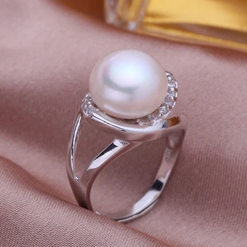 Krúžok s perlou,biele prírodné sladkovodné perly krúžok pre ženy,925 silver pearl krúžok perleť šperky dievča dary